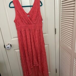 NWT Dressbarn Coral High Low V-Neck Sundress